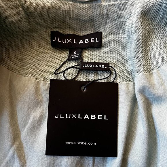 JLUXLABEL Myling Linen Blend Cropped Wrap Top Jacket in Sage Green - NWT - Small - Picture 10 of 12